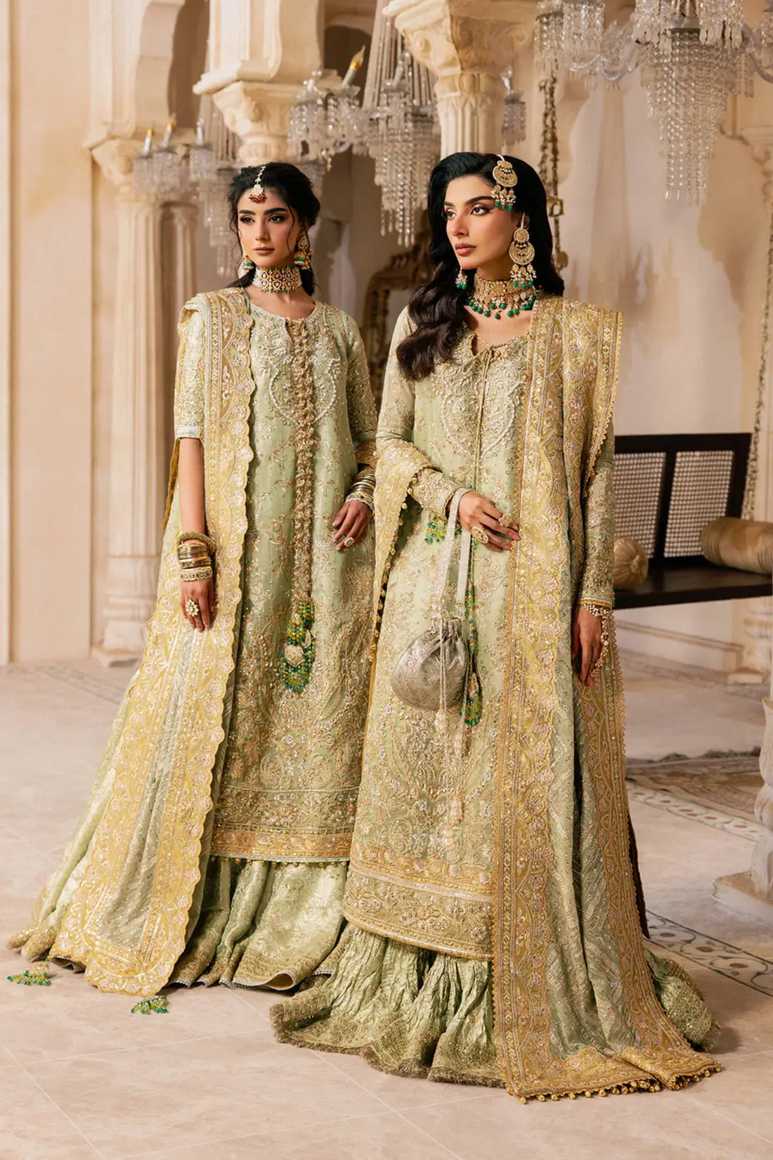 AIK Look 07 green sharara dress from WEDDING FESTIVE ’26 VOL. 1 by Pakistanimoda