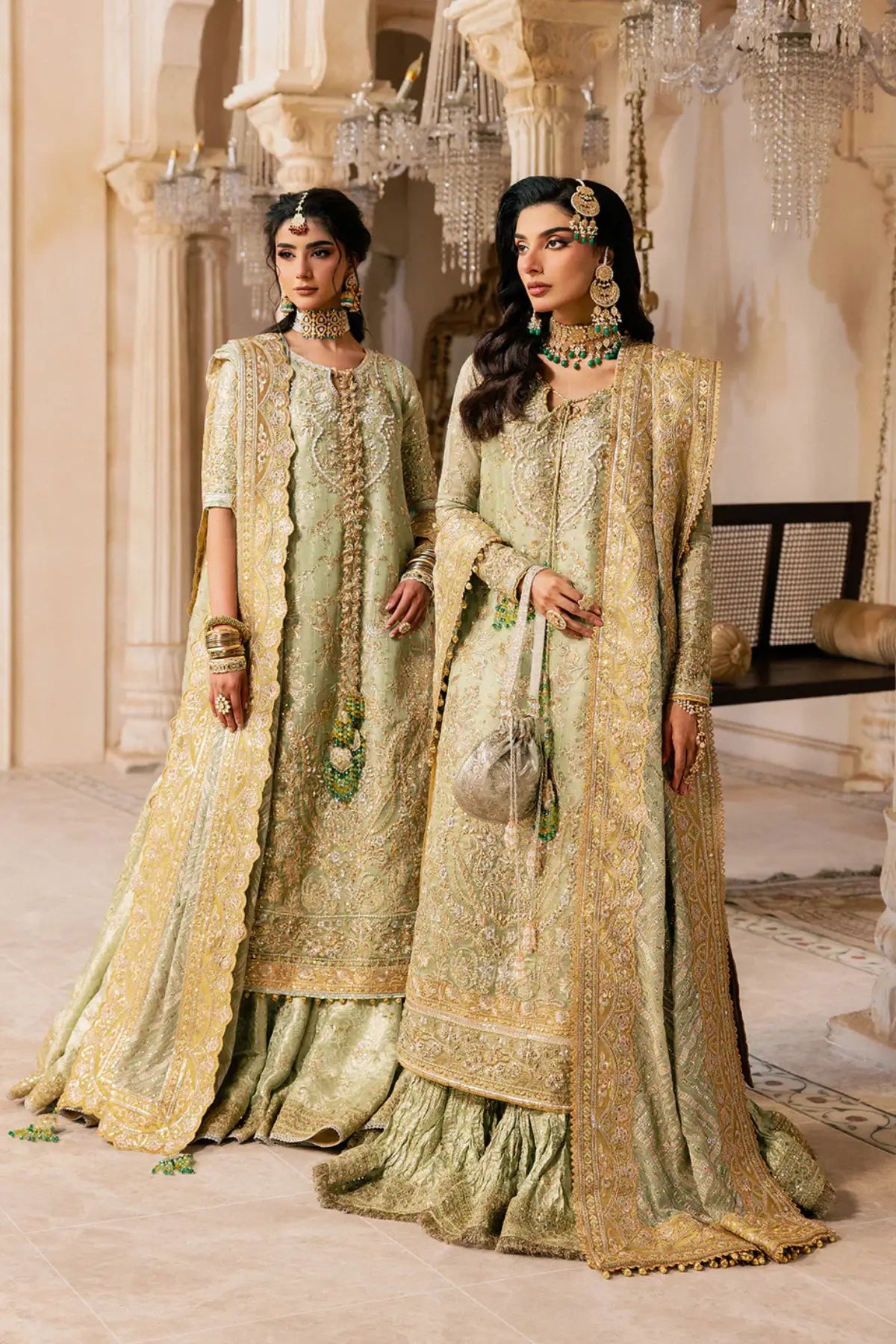 AIK Look 07 green sharara dress from WEDDING FESTIVE ’26 VOL. 1 by Pakistanimoda