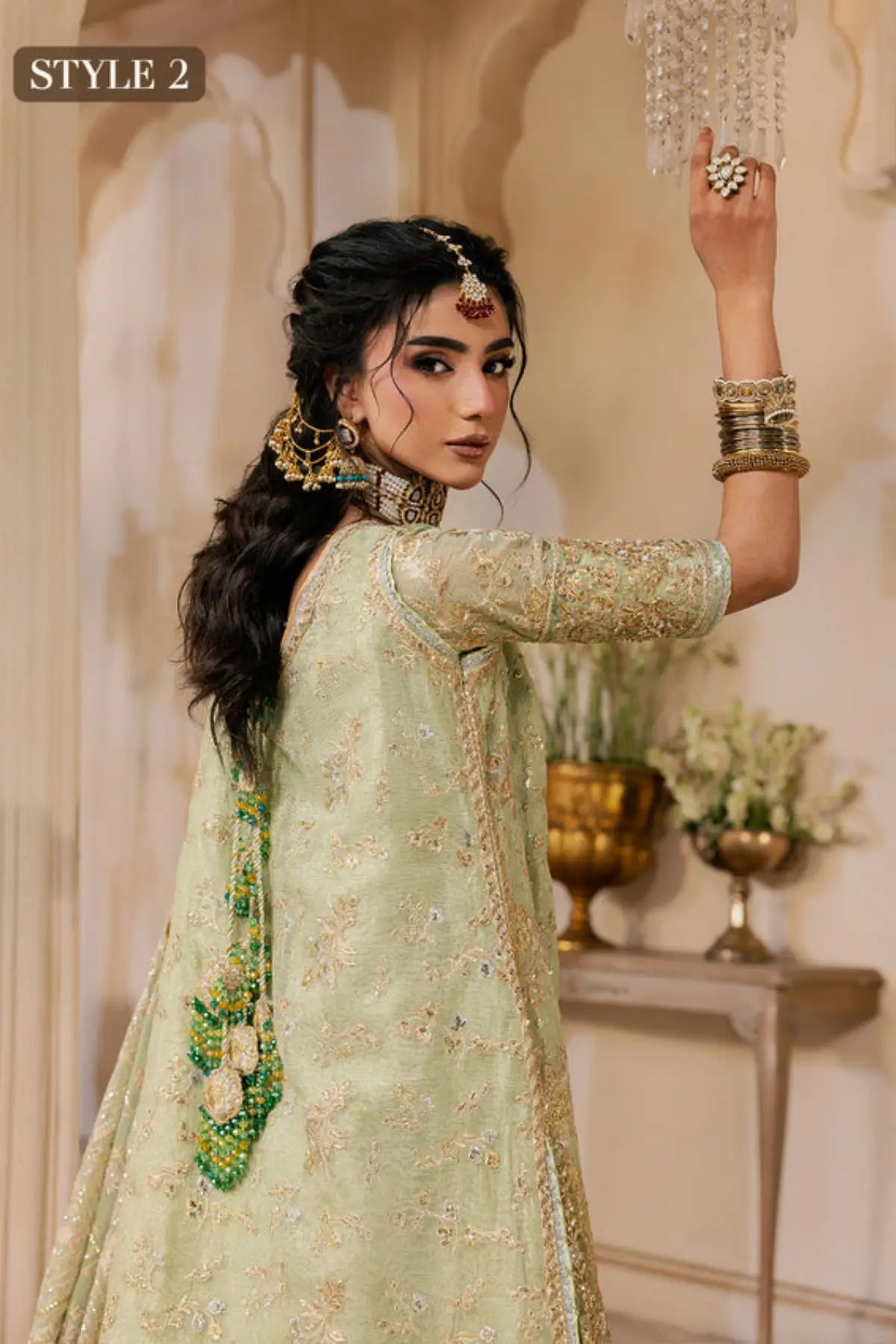AIK Look 07 green sharara dress from WEDDING FESTIVE ’26 VOL. 1 by Pakistanimoda