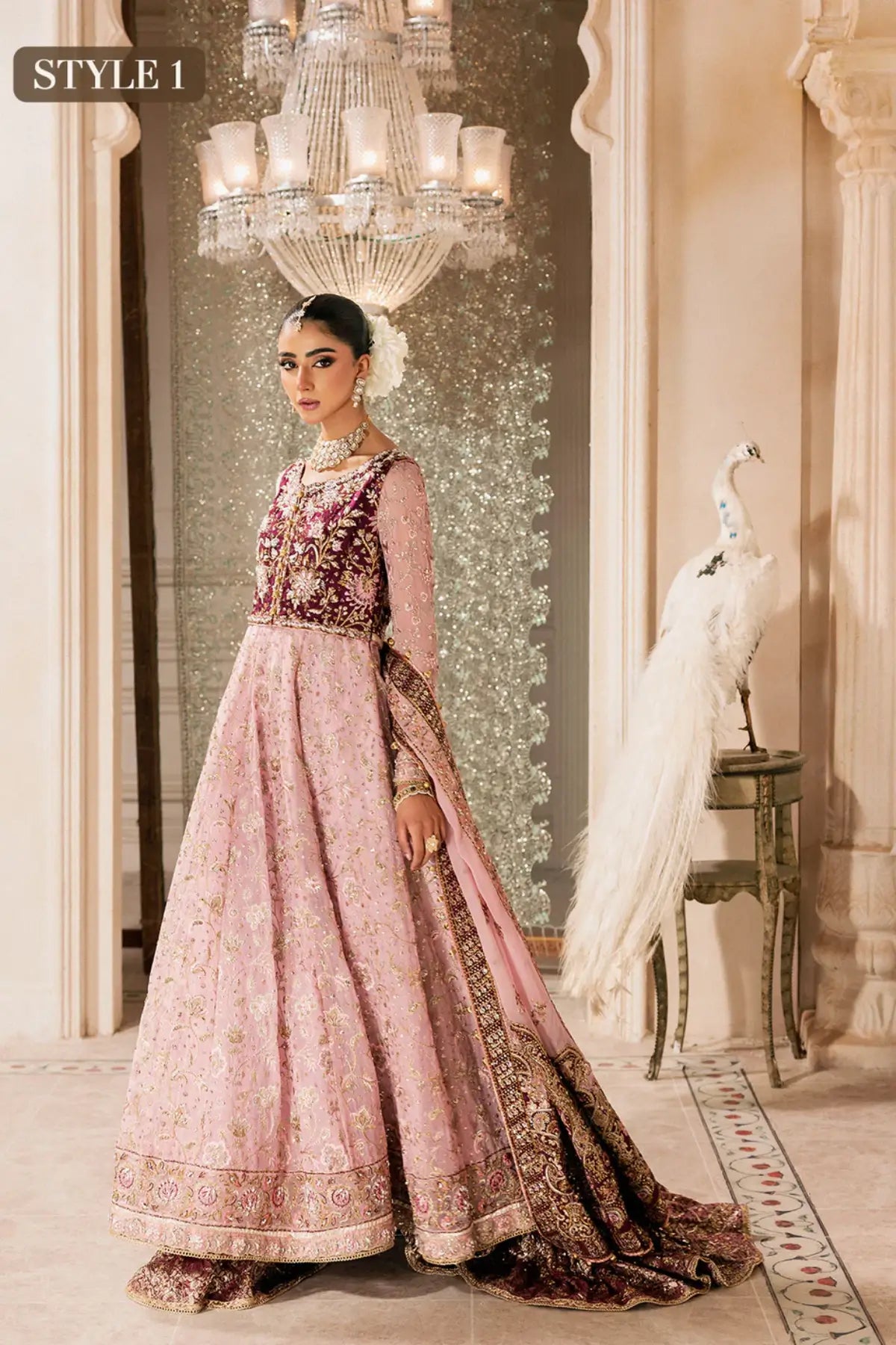 AIK Look 10 pink plum stitched Pakistani wedding dress with kalidar and gharara from Wedding Festive 26