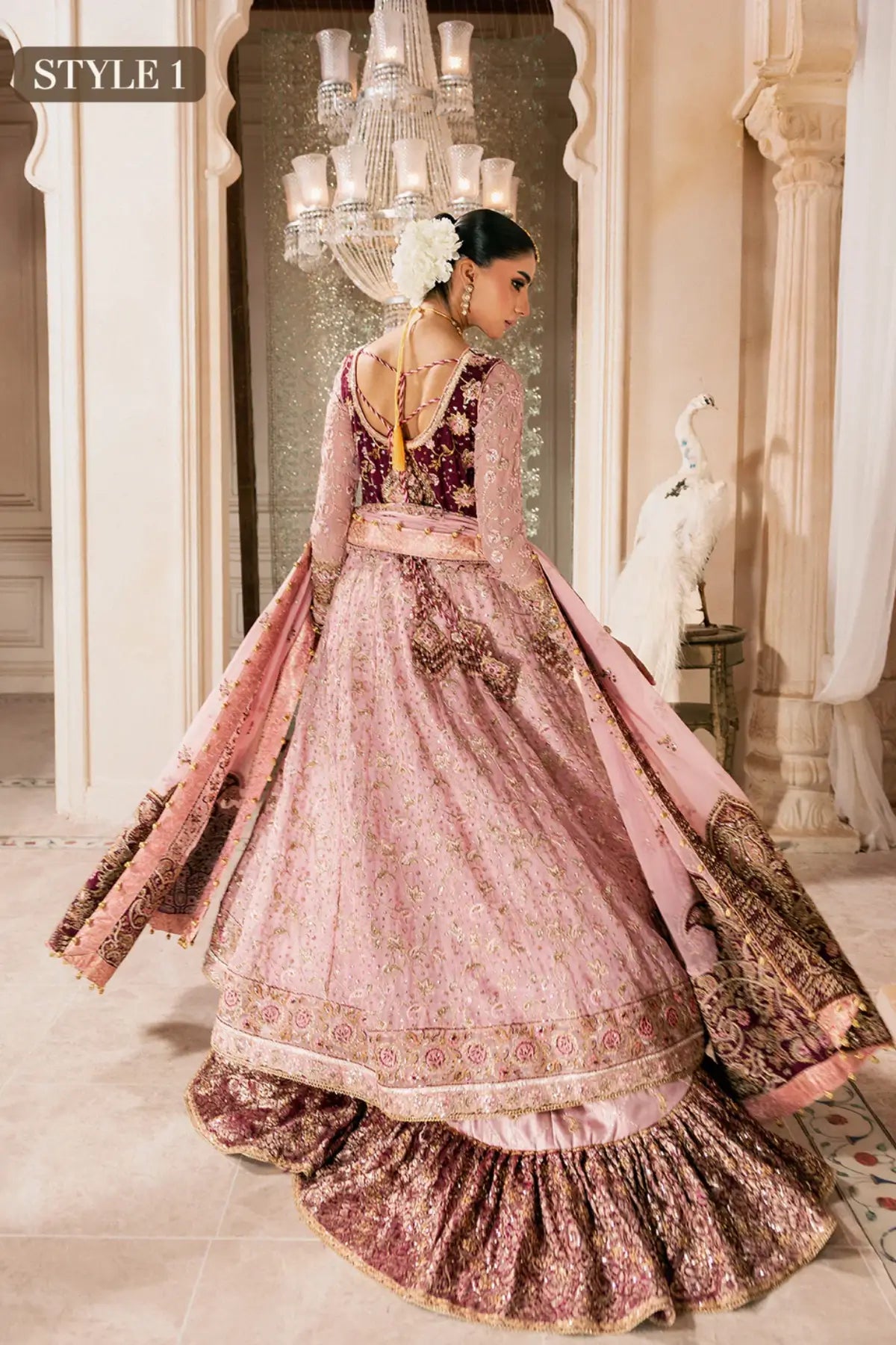 AIK Look 10 pink plum stitched Pakistani wedding dress with kalidar and gharara from Wedding Festive 26