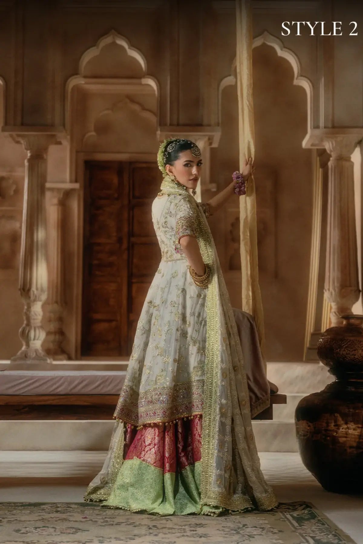 AIK Atelier B2602 white embroidered chiffon stitched Pakistani wedding suit from Wedding Festive 26 Vol 2