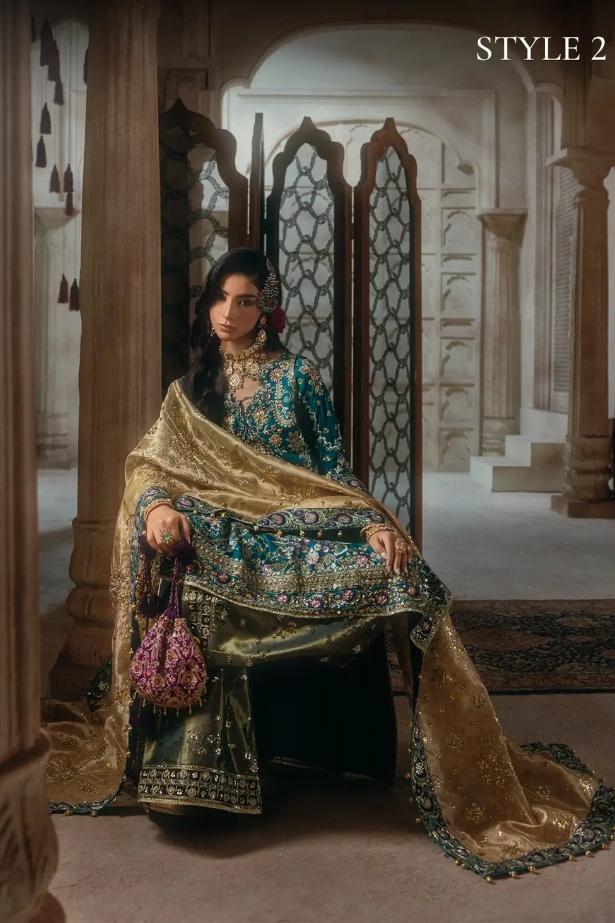 AIK Atelier B2607 teal blue embroidered medium silk stitched wedding suit from Wedding Festive 26 Vol 2