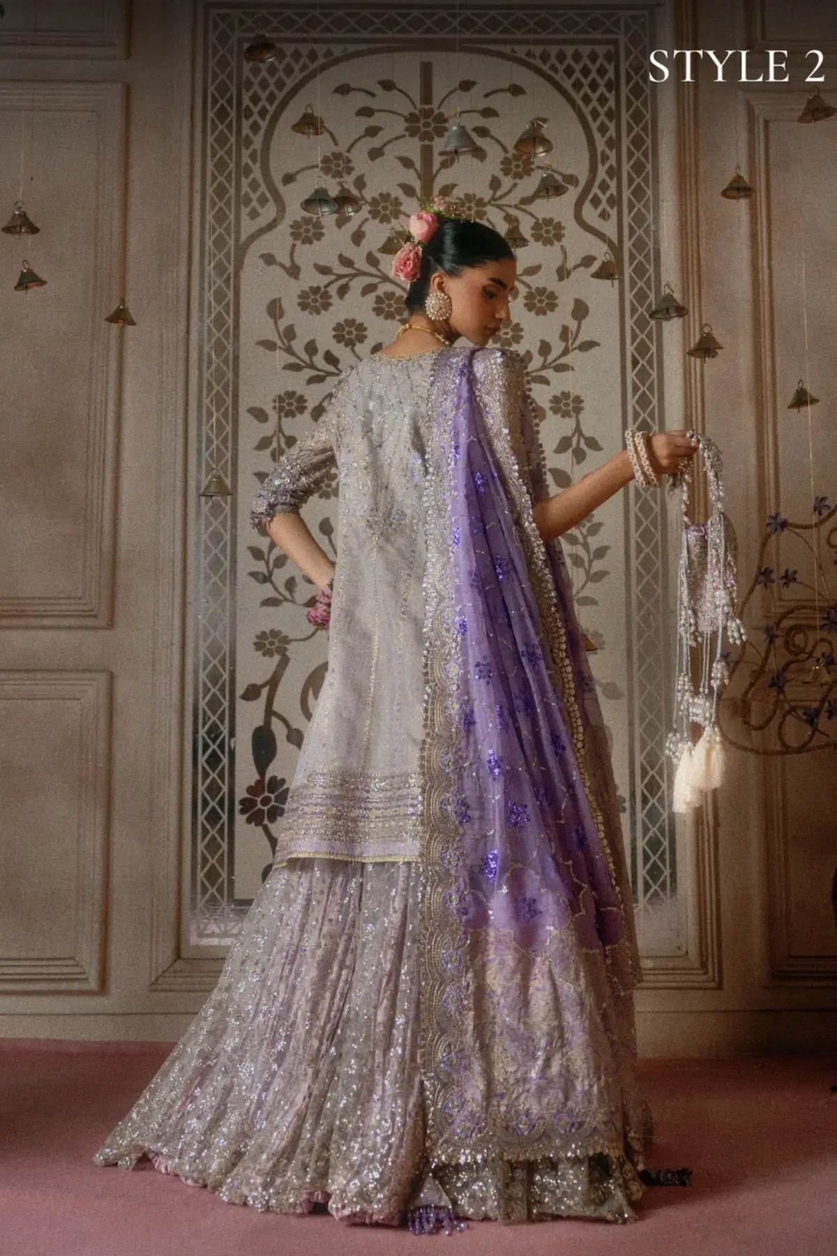 AIK Atelier B2609 lilac Zari Khaadi Net stitched wedding suit from Wedding Festive 26 Vol 2