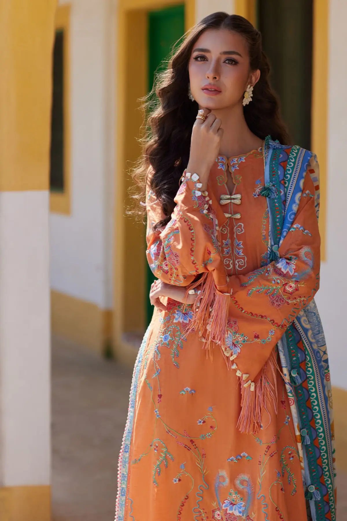 ucia Burnt Orange by Farah Talib Aziz embroidered luxury lawn stitched 3PC suit