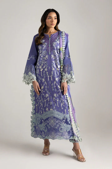 Luminous Essence- Blue Manaram Luxury lawn Outfit By- Mushq