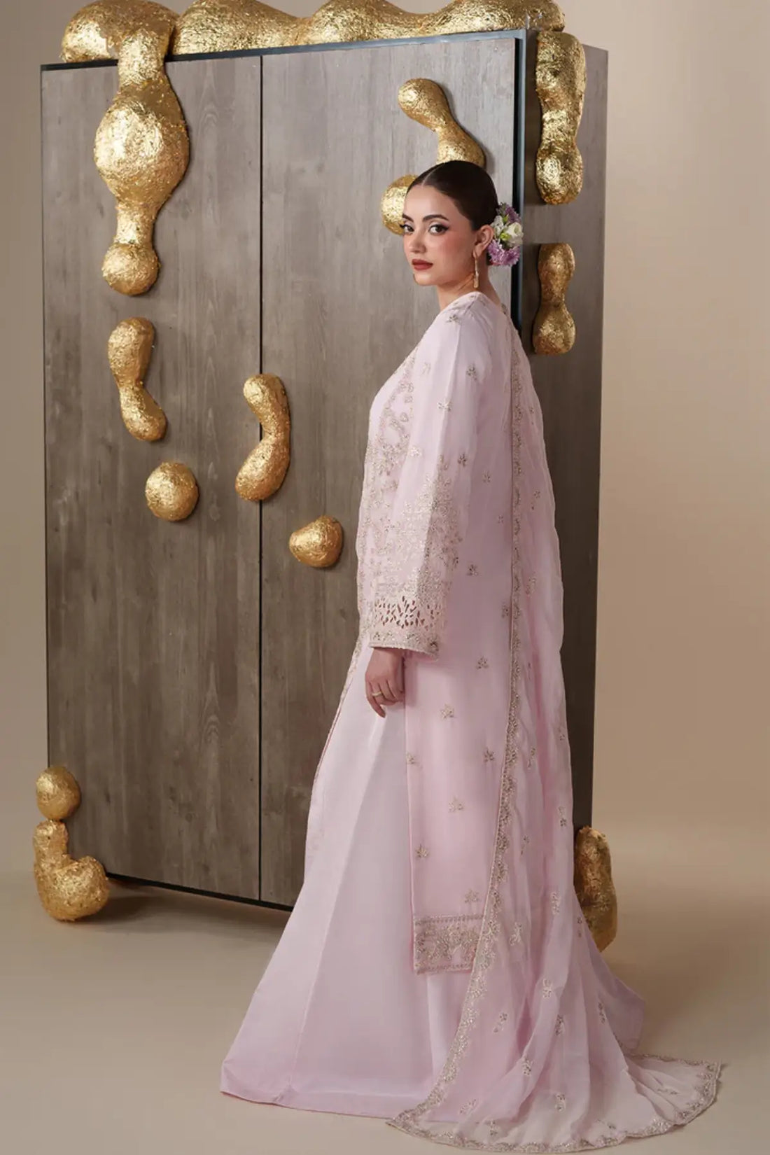 Lune Emaan Adeel Nouvelle Luxury Chiffon Pink Embroidered Stitched 3PC Suit | Pakistanimoda