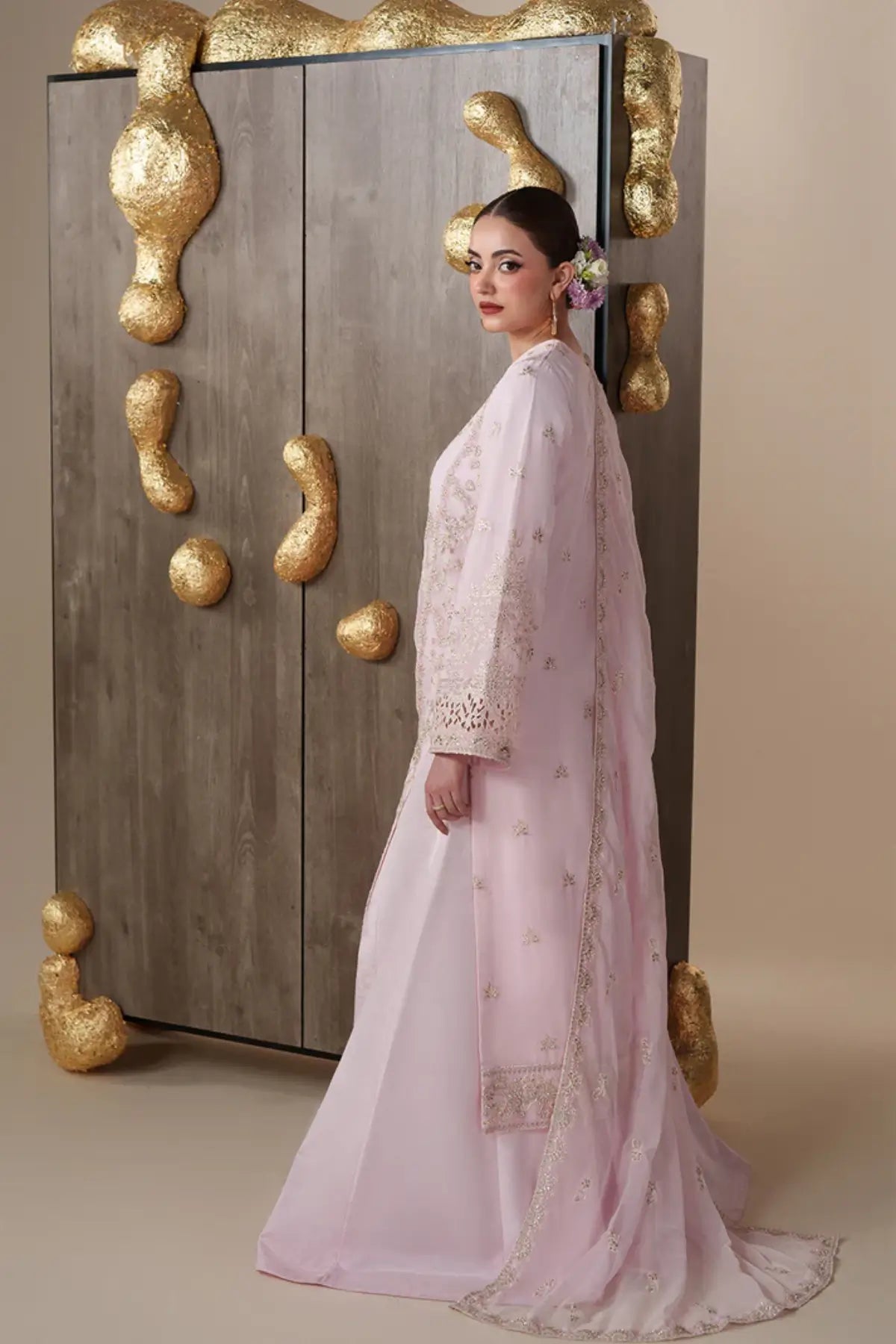 Lune Emaan Adeel Nouvelle Luxury Chiffon Pink Embroidered Stitched 3PC Suit | Pakistanimoda