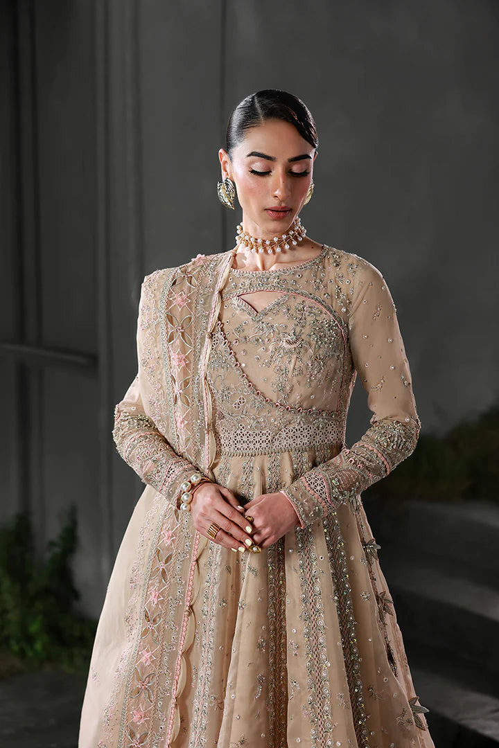 Qalamkar MF-01 Lustra stitched formal Pakistani Anarkali dress for party wear