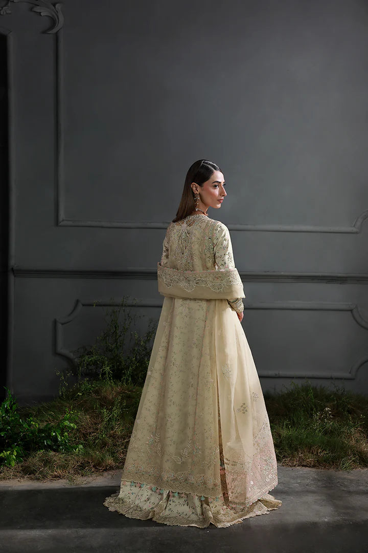 MF-04 Ivory Grace stitched Pakistani organza suit for bridal and party wear