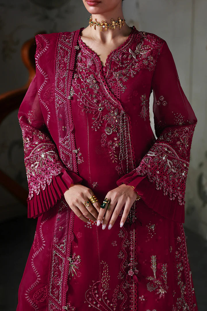 Qalamkar MF-05 Amaris luxury organza sharara suit for weddings stitched