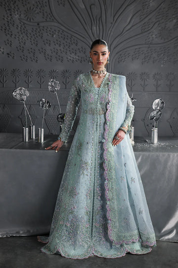 Qalamkar MF-08 Serene Aqua stitched Pakistani Anarkali dress