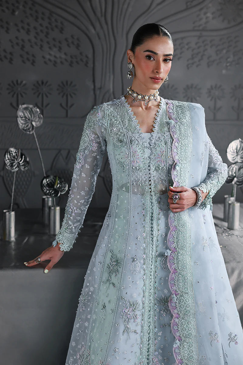 Qalamkar MF-08 Serene Aqua stitched Pakistani Anarkali dress