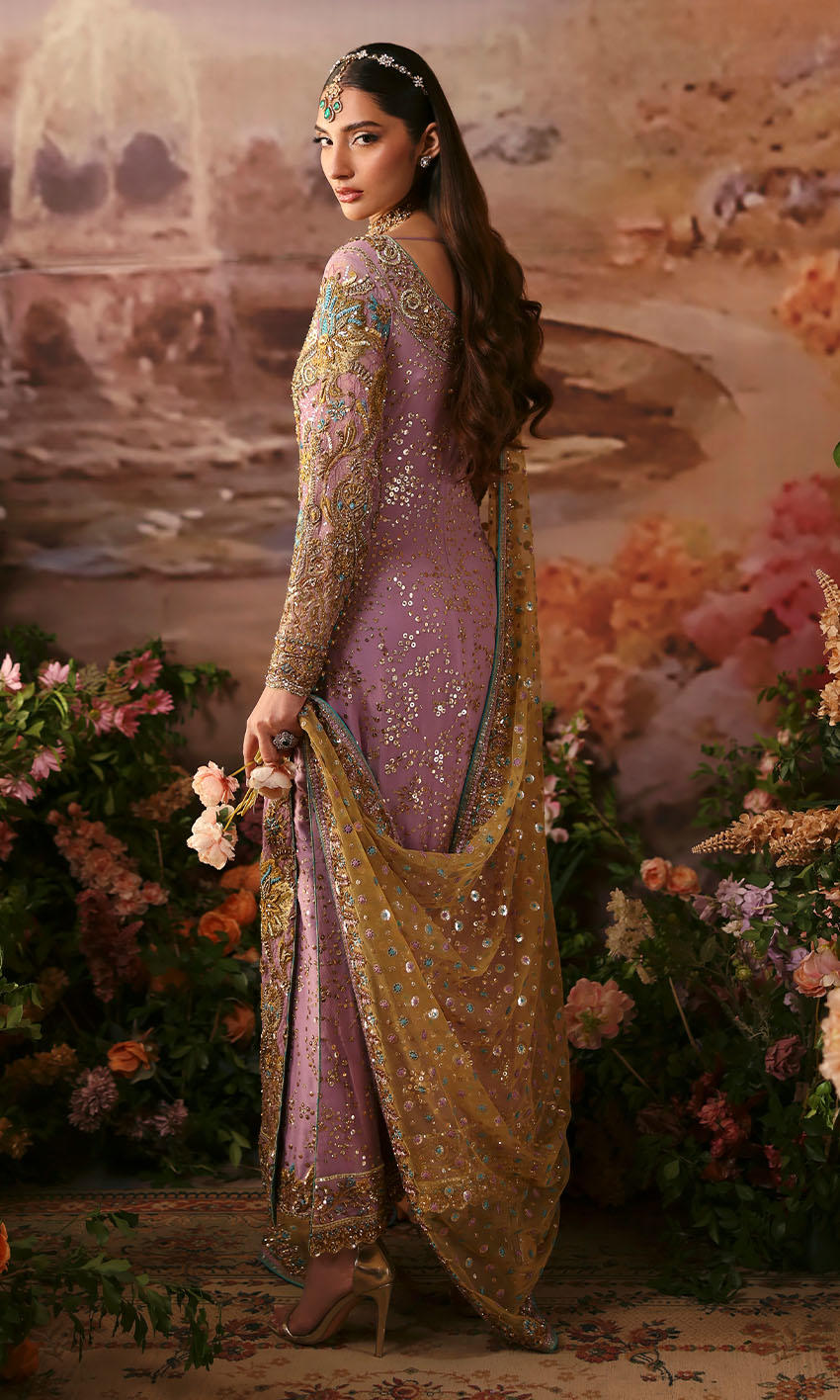 MM-07 – Mauve Wedding Suit with Net Dupatta-Pakistanimoda