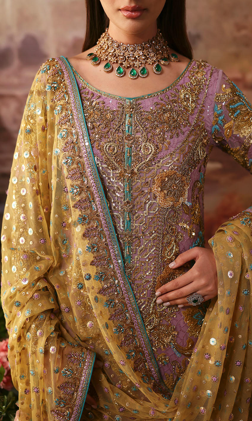 MM-07 – Mauve Wedding Suit with Net Dupatta-Pakistanimoda