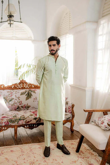 MP-01- Elegant Pistachio Kurta Tailored In Premium Raw Silk