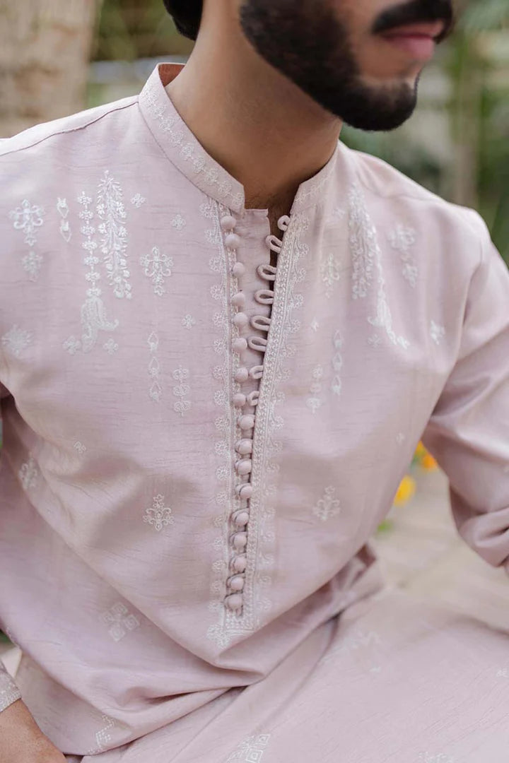 MP-06- Stylish Two-Piece Kurta Set In Blush Pink For Men