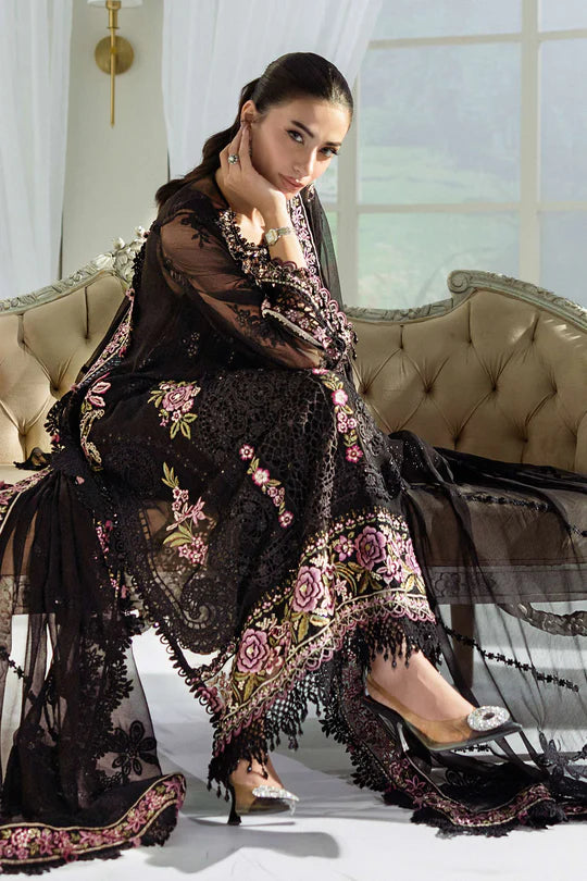 MPC-25-104 Black Luxury Chiffon Suit by Maria B with Embroidered Dupatta – Eid & Festive Wear Online at Pakistanimoda.com