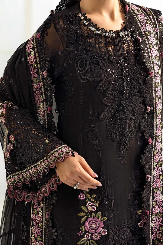 MPC-25-104 Black Luxury Chiffon Suit by Maria B with Embroidered Dupatta – Eid & Festive Wear Online at Pakistanimoda.com