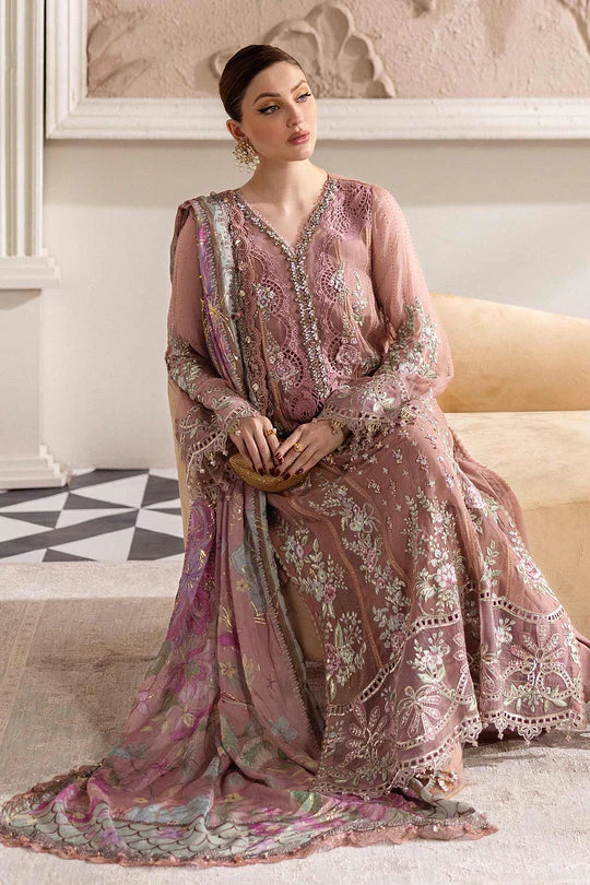MPC-25-105 Designer Maria B Tea Pink Stitched Chiffon Suit with 3D Embroidery and Foil Silk Dupatta – Pakistanimoda.com