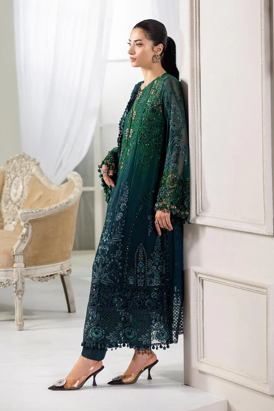 MPC-25-106 Maria B Luxury Green Chiffon Suit with 3D Hand Embroidery & Organza Dupatta – Pakistanimoda.com
