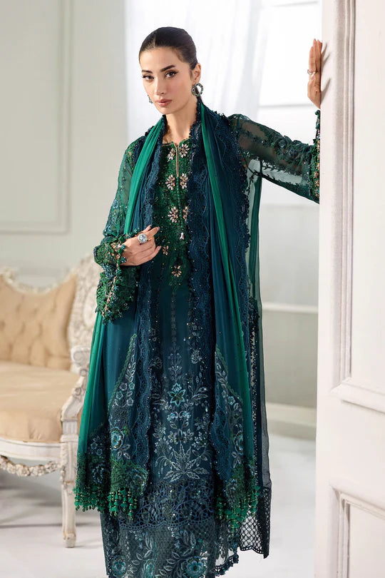 MPC-25-106 Maria B Luxury Green Chiffon Suit with 3D Hand Embroidery & Organza Dupatta – Pakistanimoda.com