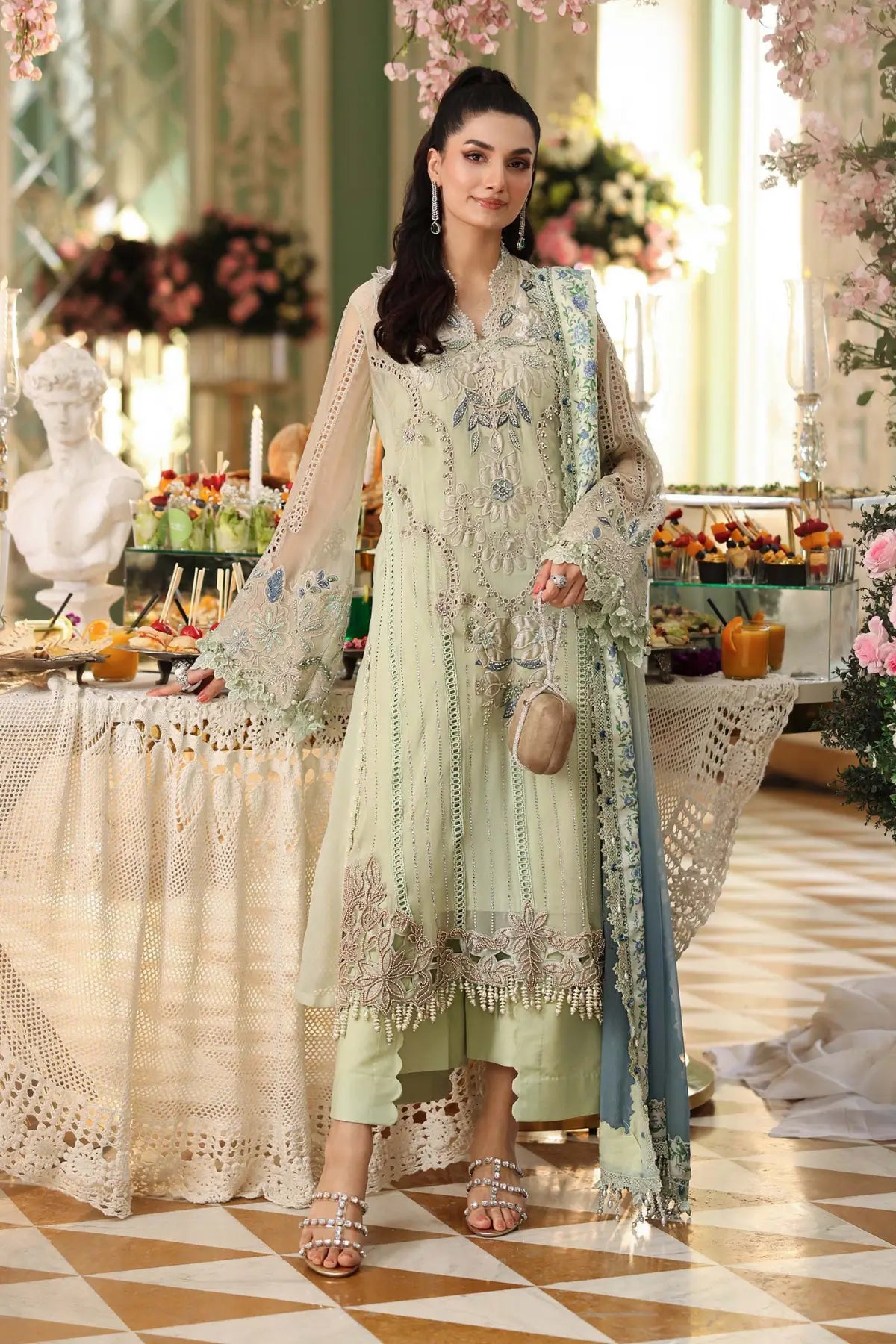Luxury Green Chiffon Pakistani Suit