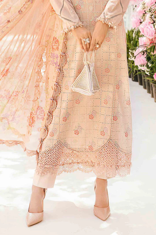 MPT-2601-A- Soft Pink Embroidered Lawn Suit By Maria.B