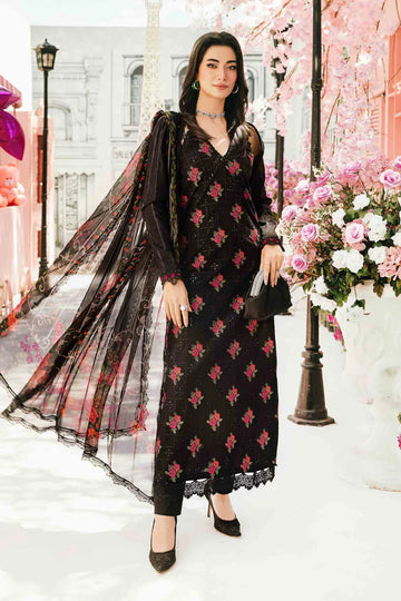 MPT-2601-B- Black Embroidered Lawn Suit By Maria.B