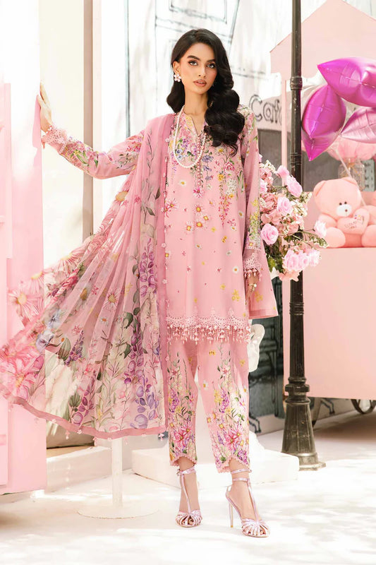 MPT-2603-B- Soft Pink Embroidered Lawn Suit By Maria.B