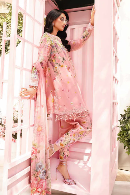 MPT-2603-B- Soft Pink Embroidered Lawn Suit By Maria.B