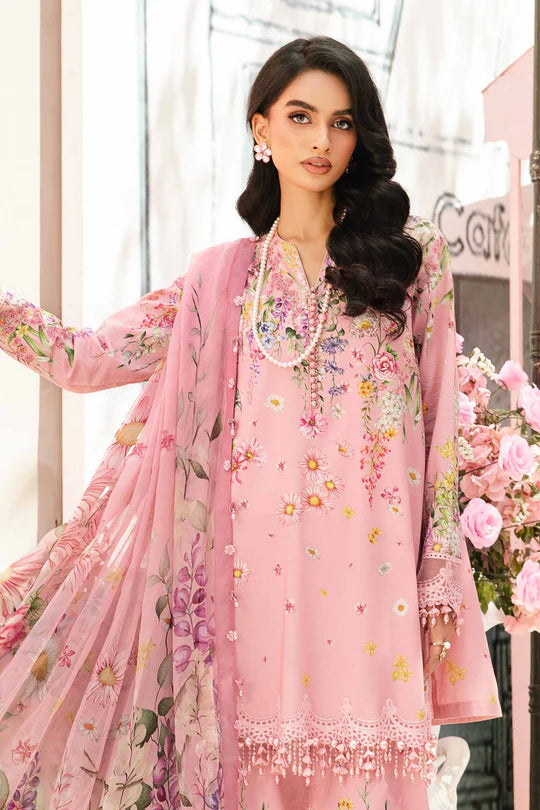 MPT-2603-B- Soft Pink Embroidered Lawn Suit By Maria.B