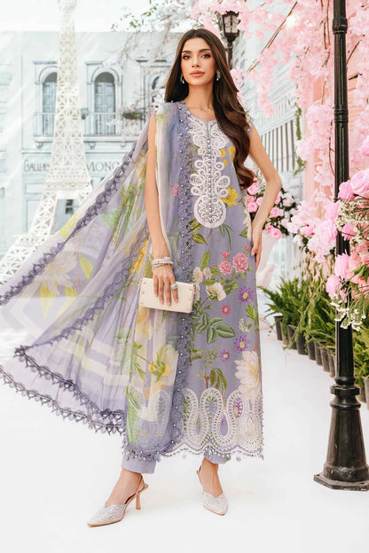 MPT-2604-A- Lilac Embroidered Lawn Suit By Maria.B