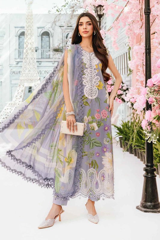 MPT-2604-A- Lilac Embroidered Lawn Suit By Maria.B