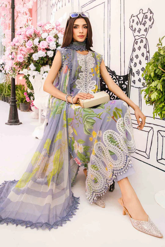 MPT-2604-A- Lilac Embroidered Lawn Suit By Maria.B