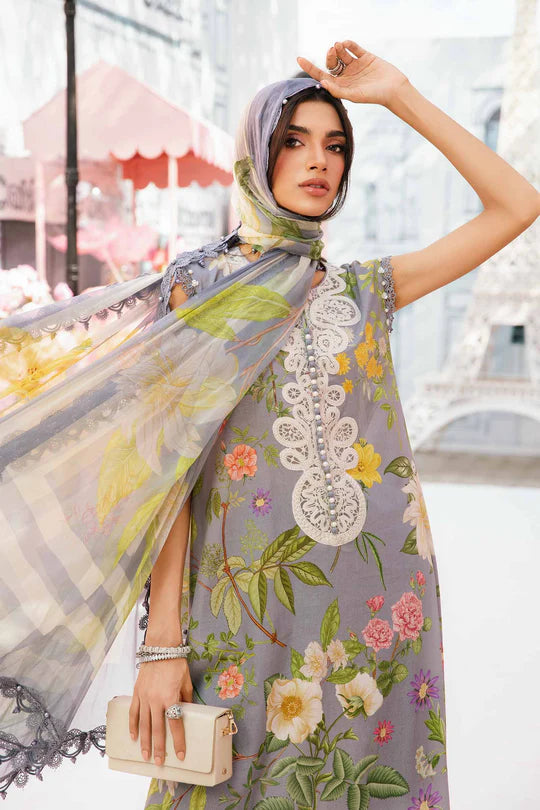 MPT-2604-A- Lilac Embroidered Lawn Suit By Maria.B