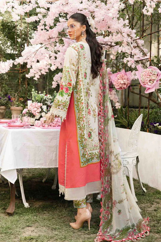 MPT-2605-A- Grey & Green Embroidered Lawn Suit By Maria.B