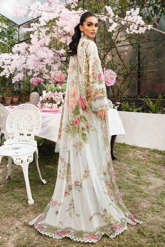 MPT-2605-B- Grey Embroidered Lawn Suit By Maria.B
