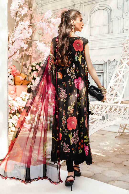 MPT-2607-B- Black Embroidered Lawn Suit By Maria.B