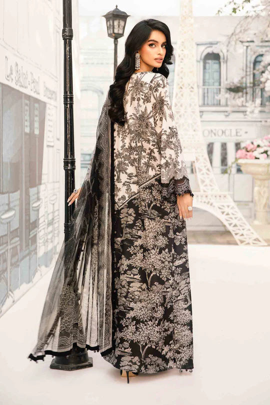 MPT-2608-B- Black Embroidered Lawn Suit By Maria.B
