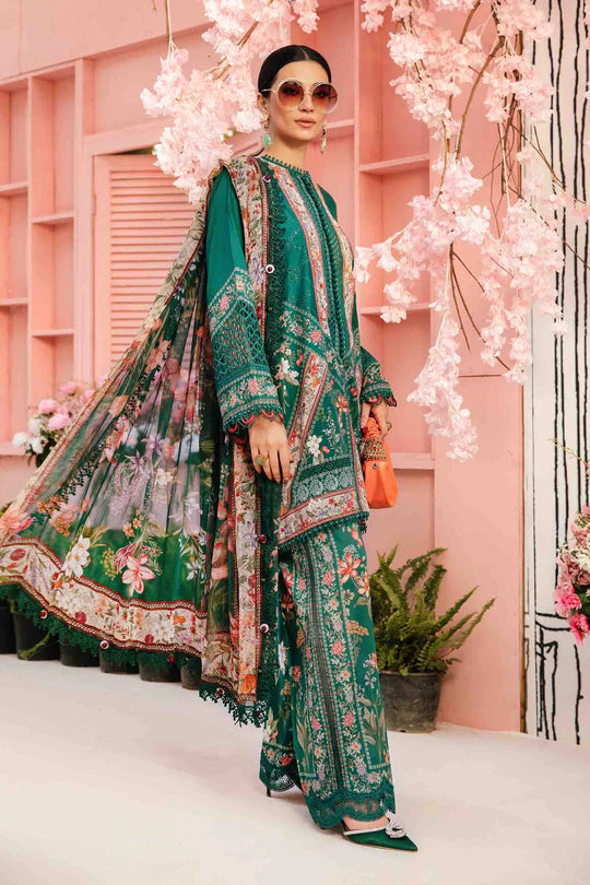 MPT-2610-A- Emerald Green Embroidered Lawn Suit By Maria.B