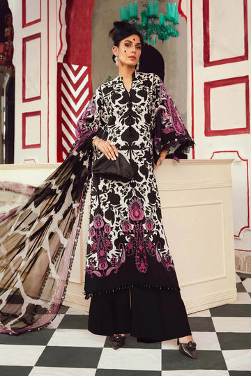 MPT-2704-B – Maria B M.Prints Black Cambric Stitched Suit with embroidery – shop Pakistanimoda