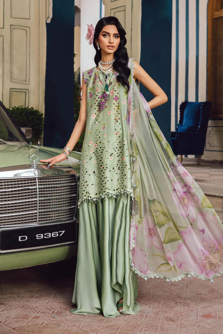 MPT-2706-A – Maria B M.Prints Green Cambric Stitched Outfit 3pc festive dress – Pakistanimoda worldwide