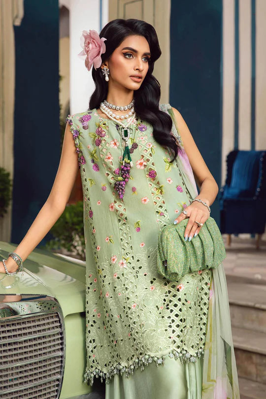 MPT-2706-A – Order Maria B M.Prints Green Stitched Cambric Suit Online