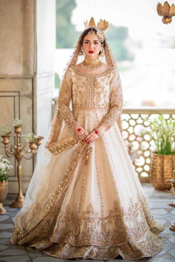 Madhu - Ivory Bridal Pishwas with Lehenga