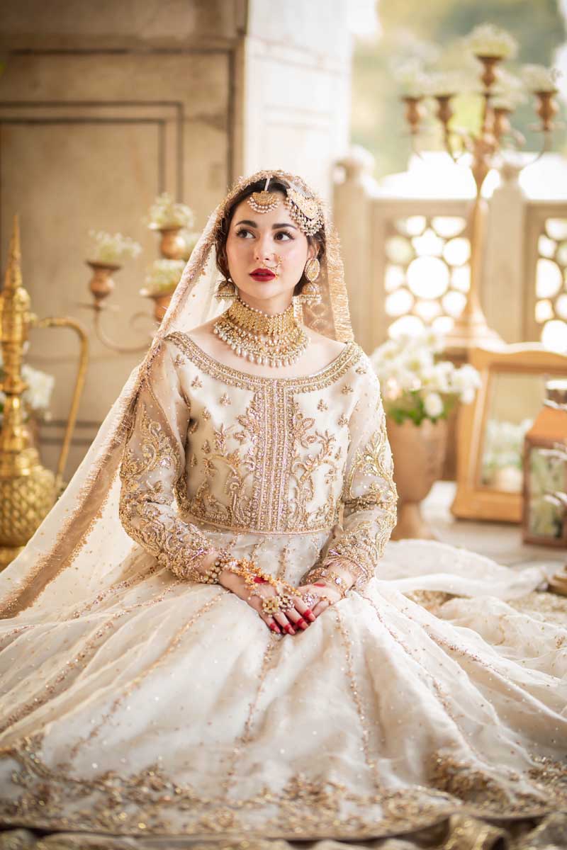 Madhu - Ivory Bridal Pishwas with Lehenga