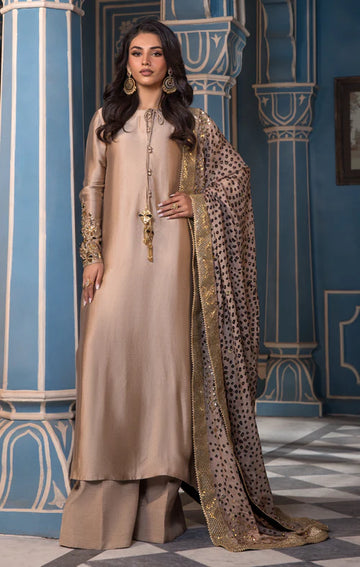 Maelis- Bronze and Gold Tissue Silk Outfit for Eid ul Fitr By-Maya Pret-A-Porter