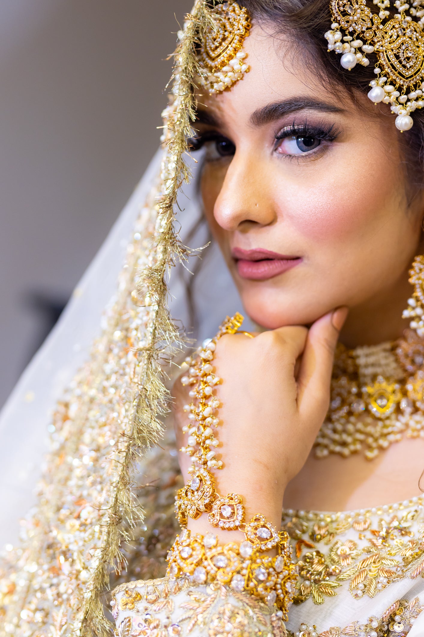 Mah-e-Noor - Traditional White Pure Organza Outfit for Brides