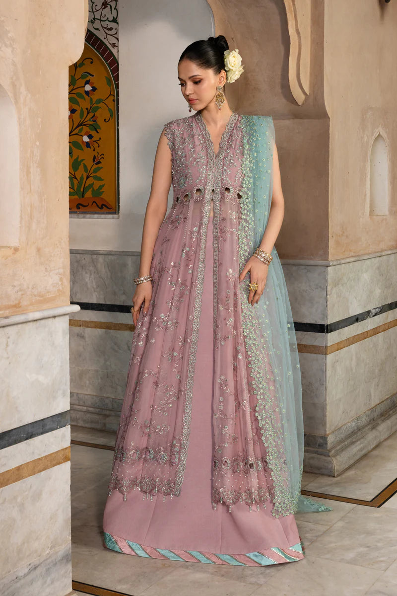 Mahiba Rose Blush Chiffon Gown Lehenga Set – Pakistanimoda USA Canada Shipping