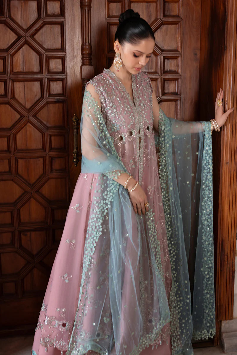 Mahiba Rose Blush Chiffon Gown Lehenga Set – Pakistanimoda USA Canada Shipping